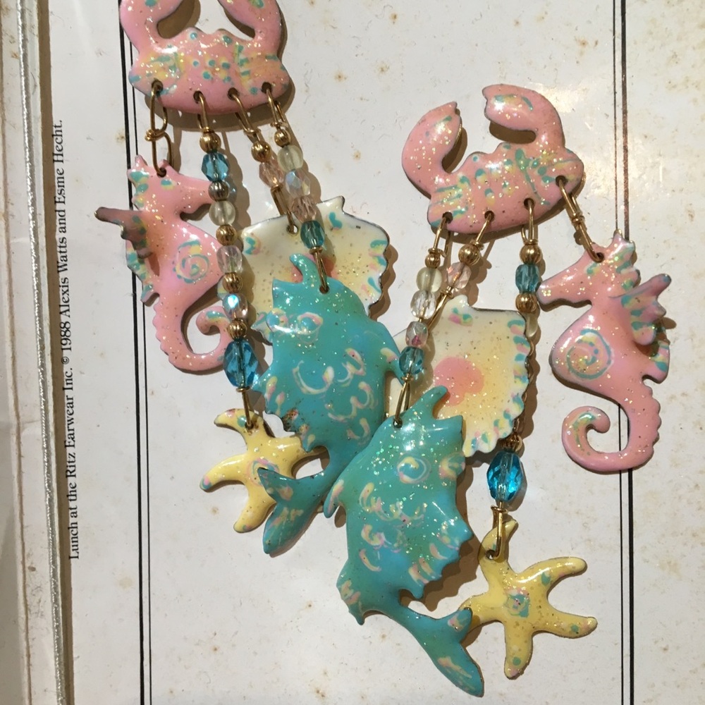 Lunch at the Ritz Earrings “Sea Food”